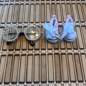 Super cute Pink Labubu Sneakers and Bling Glasses
